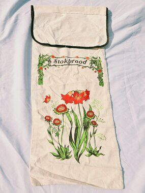 Bread Bag Antique Stokbrood Flower Design Butterflies Norwegian Fairy Linen